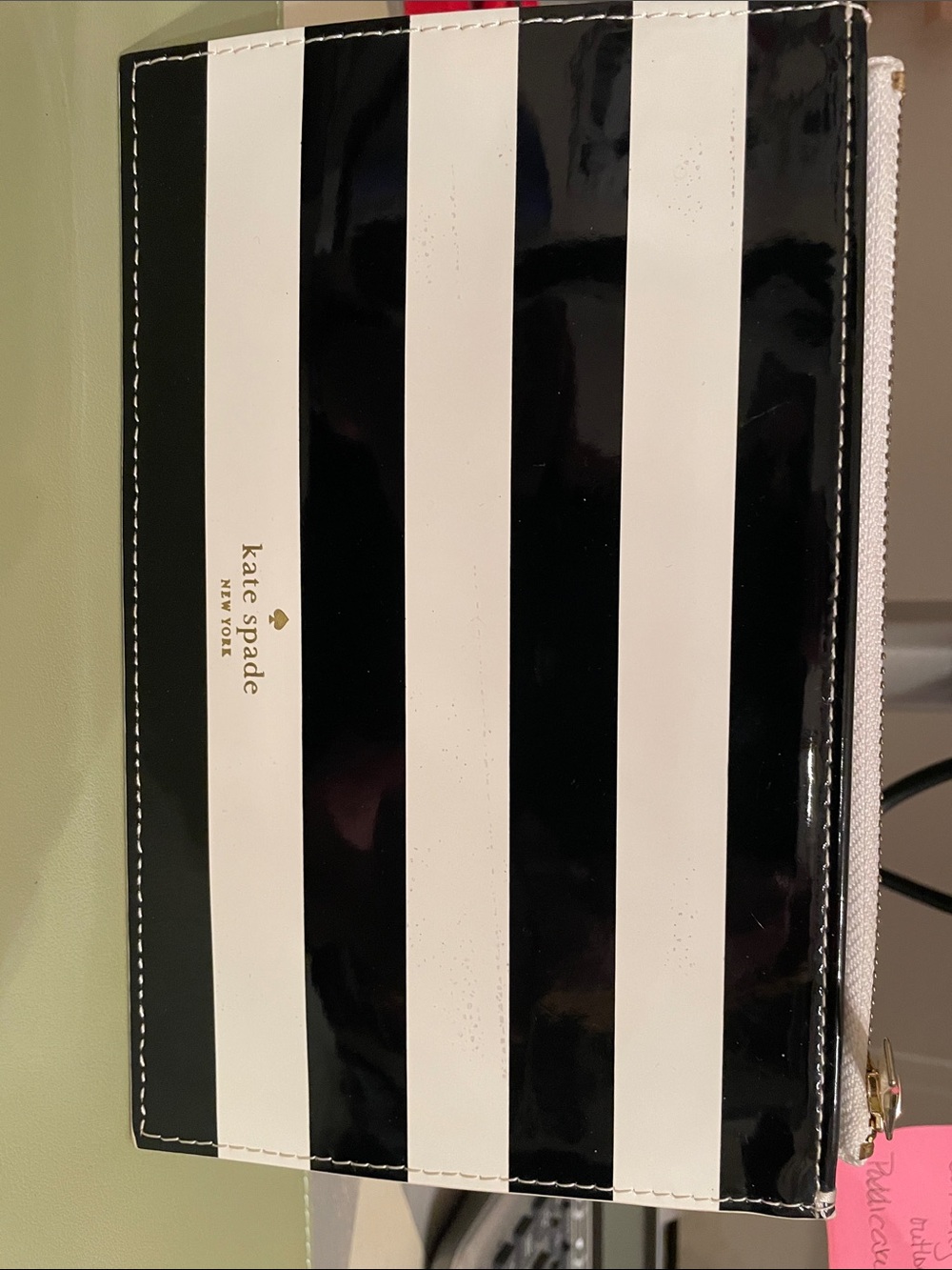 kate spade Patent Pouch an Kate Spade black and tan wallet.